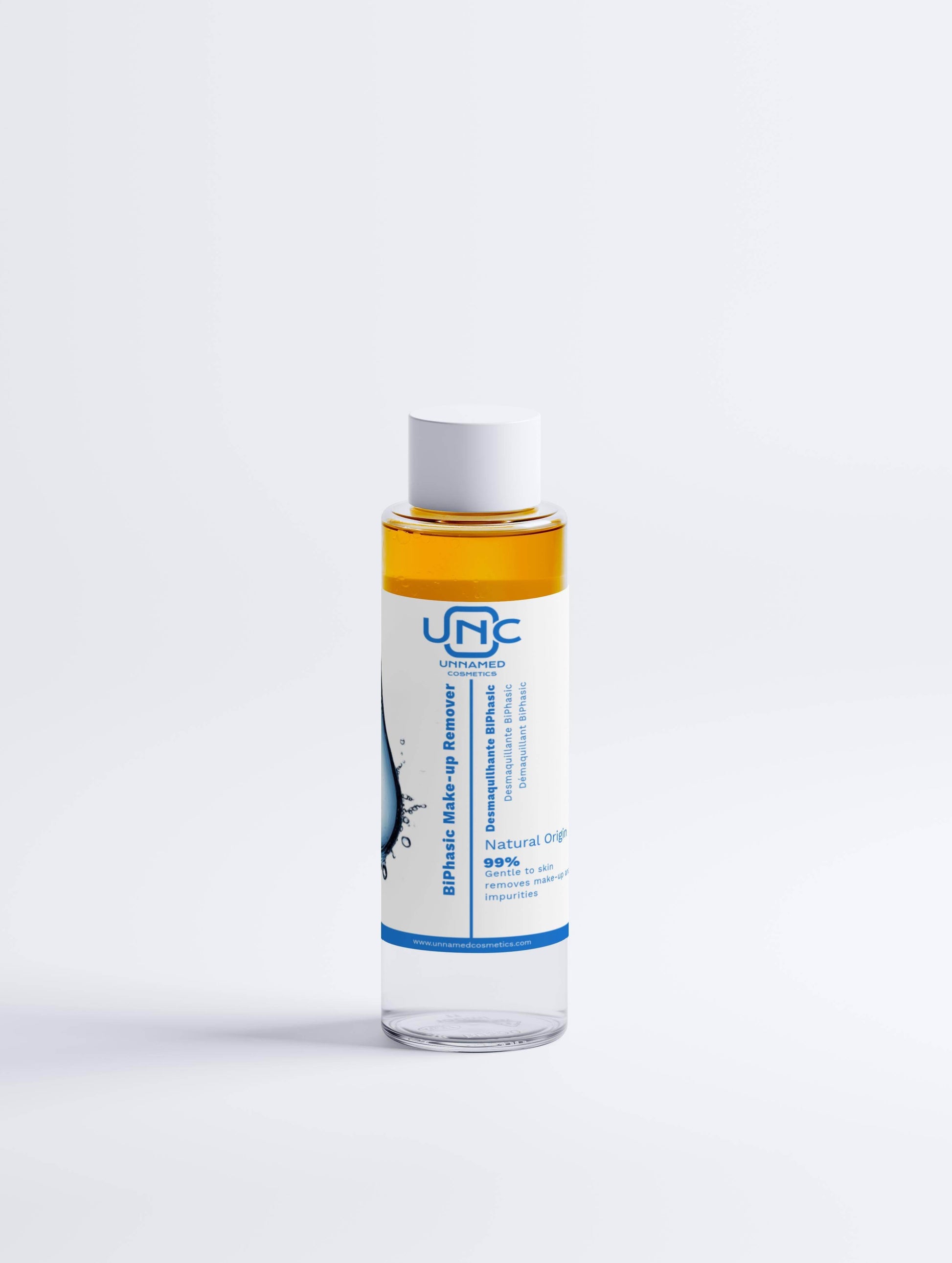 Frasco de removedor de maquiagem natural para limpeza facial suave e eficaz