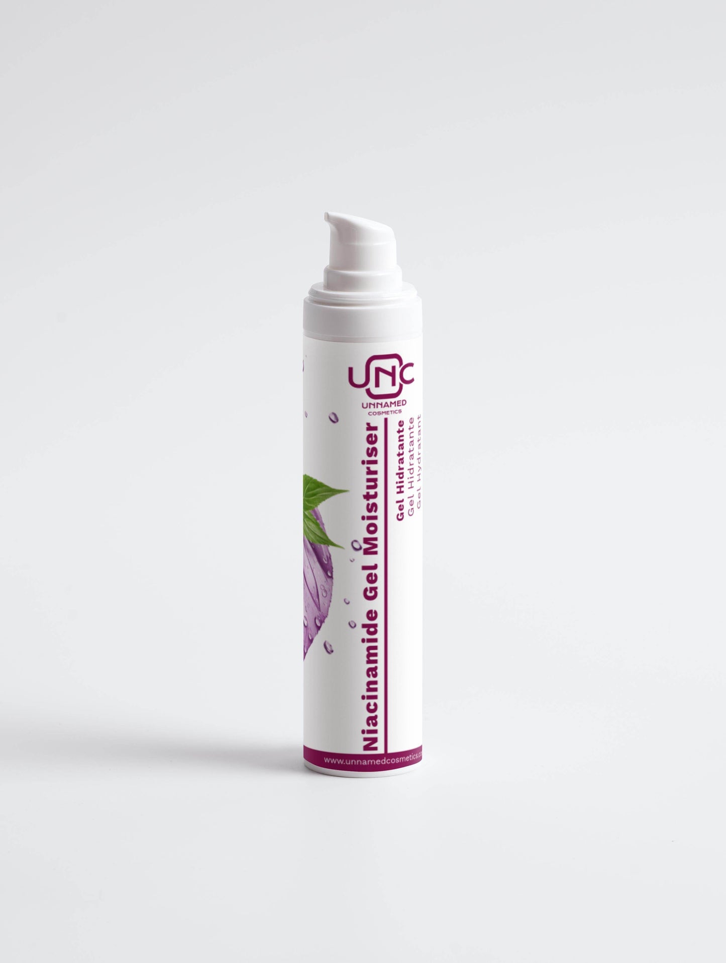 Gel Hidratante com Niacinamida para pele sensível da Unnamed Cosmetics em embalagem prática